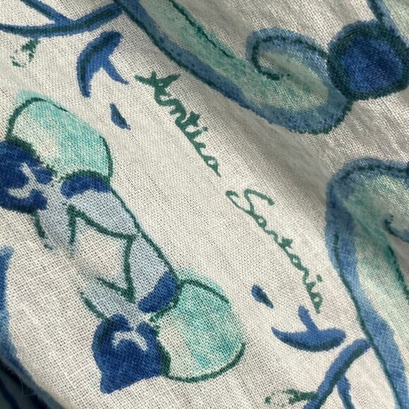 Antica Sartoria‎ Light Blue Embroidered Detail Floral Mini Dress Cover Up Small - Picture 6 of 9